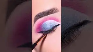 #shorts Blue Glitter Cut crease eye makeup Tutorial || Colourful Eyeshadow Look || Shilpa