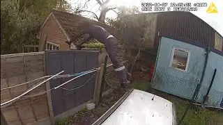 Britain&rsquo;s quickest cop, PC Luke Watson, chases down a van and three suspected car thieves
