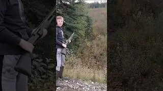 My 13 year old rapid firing his 20 gauge youth model Maverick shotgun