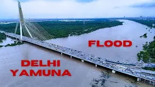 DELHI YAMUNA FLOOD II DRONE SHOTS II SIGNATURE BRIDGE #delhi #drone #river #flood #india