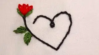 Simple heart embroidery handwork.#heart#love#trending#viral