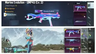 Marine Evolution - UMP45 Upgrade to lvl3 || Free Upgradable ump skin #bgmi #gunskin #viral #ump45