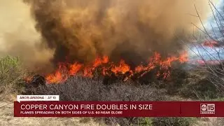 Copper Canyon Fire: 1,500-acre fire burning northeast of Globe