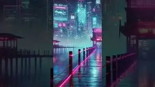 Nostalgia lingers in the cool night air, memories colliding under the neon glow✨#lofi #synthwave