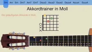 Gitarre - Akkordtrainer Moll-Akkorde - GUITAR - Minor Chords Training