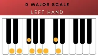 D MAJOR SCALE - LEFT HAND - PIANO BEGINNERS