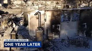 A year after LA-area wildfires destroyed thousands of homes, fewer than a dozen have been rebuilt