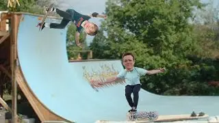 Two skaters battle royale a front rock on oververt???