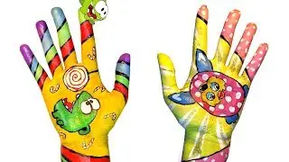Learn Colors for Children with Body Paint Finger Family