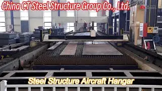 prefabricated hot rolled steel structure aircraft hangar warehouse h section