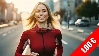 Urban Morning Runner &mdash; Motivational Fitness Stock Footage (HD 1920x1080)