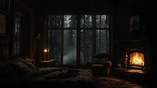 Rainfall and Fireplace Ambience | Cozy Deep Sleep Sounds for Anxiety Relief and Inner Peace