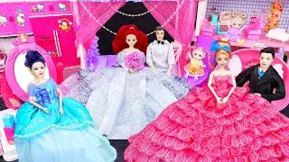 17 Minutes Satisfying with Unboxing Barbie Princess Bed & Furniture Play Set Review Toys | ASMR