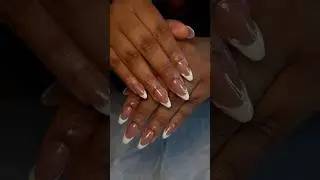 Textured French tip #gelxnails #beginnernailtech #frenchtipnails #nailinspo