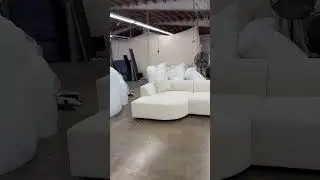The best curved boucle sectional style - furniture factory direct! #furniturefactory #customsofa