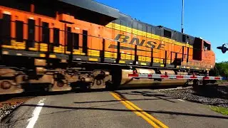 Train Engine Leaking Fluid After Semi Stuck on Tracks Plus Quadruple Train Meet! Plus More Trains!