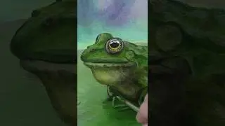 &ldquo;How to Paint a Frog&rdquo; acrylic painting tutorial. Full tutorial on my channel! 🐸🐸🐸 #art #shorts