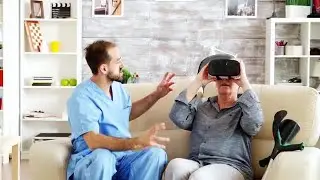 Senior Woman Experiencing VR Stock Video