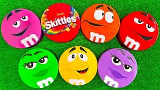 Satisfying Video | Amazing Unpacking Vibrant Skittles and Sweet M&M'S Candy From Funny Tins ASMR