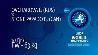 1/2 FW - 63 kg: L. OVCHAROVA (RUS) df. B. STONE PAPADO (CAN) by FALL, 4-0