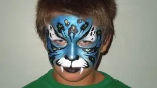 Blue Tiger Face Painting | Marvelous Masks Chicago Face Painting