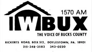 1570 WBUX Doylestown, Pa. sign on