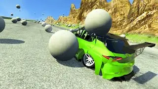 Автомобили против бетонных шаров | Геймплей BeamNG Drive #154 | Прямая трансляция