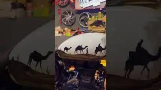 Handbrush Camel & Dessert Theme Painting for Royal Enfield Bullets | Madrasbikecare | ARK Diaries