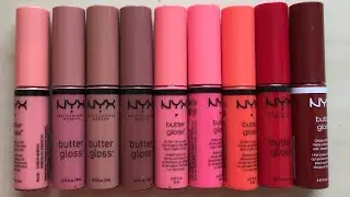 Nyx butter gloss swatches “medium skin tone”