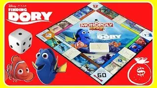 Finding Dory Monopoly Junior BOARD GAME!  Disney Pixar NEW Hasbro Game!  FUN GAME FOR KIDS!