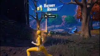 FORTNITE *NEW* YELLOW RANGER SHOWCASE AND Gameplay VICTORY ROYALE