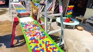 Marble Run Rainbow Shaved Ice Dam Slope ☆ Original Billiard Ball Course