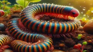 Archispirostreptus gigas (Giant African Millipede) Close-up || millipedes in the wilderness..