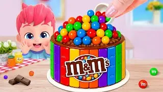 How To Make Mini Rainbow Cake 🌈 Colorful M&M Candy Cake Surprise 🍭 Chocobite Bakes