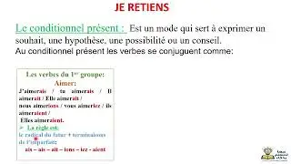 📖🗣Cours n&deg;6: Conjugaison : Le conditionnel pr&eacute;sent des verbes usuels du 1er et 2&egrave;me groupe.