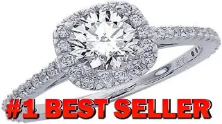 1.01 Carat 14K White Gold Gorgeous Classic Cushion Halo Style Diamond Engagement - B00HL8RY8K