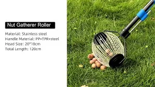 VERTAK Portable Garden Rolling Nut Harvester Collector Fruit Picker Golf Ball Gatherer With Opener