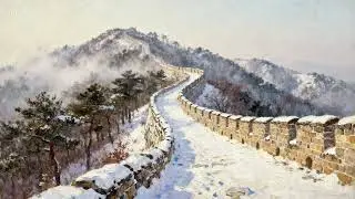 Snowy Korea Mountains | Cheongju Wonju Taebaek | Oil Painting Screensaver