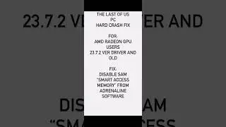 THE LAST OF US PC FIX - AMD GPU