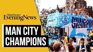 Man City parade highlights as Premier League champions tour Manchester on open-top bus