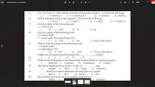 Python MCQ question asked in previous paper