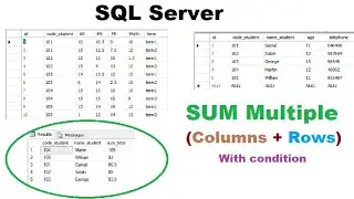How to query to Sum Multiple columns and Multiple Rows with condition to Get total in SQL Server