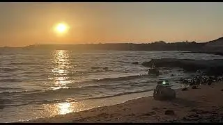 Golden Sunset Over The Sea / Slow Motion Waves /Relaxing Summer Vibes