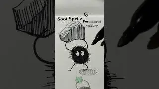 Soot Sprite Drawing Tutorial with Pen or Marker #totoro #studioghibliart #pen #marker #spiritedaway