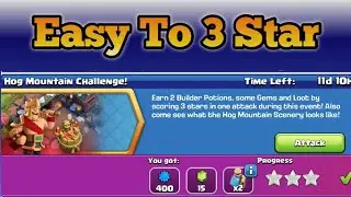 Clash Of Clans: 3 Star Hog Mountain Challenge (Easy To 3 Star)
