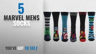 Top 10 Marvel Mens Socks [2018]: Marvel Comics 6 Pairs of Mens Superhero Socks 6-11