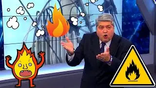 Brazilian TV host goes crazy with transformer on fire!