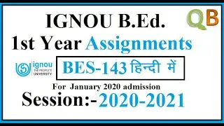 IGNOU Bed Assignment 2020 | 2020 Assignment | BES-143 | Hindi Medium |
