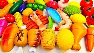 妙に満足できるビデオ | 果物、野菜、バナナを切る | 木製でリアルな ASMR