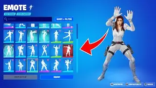 Fortnite Favourite Emotes | Locker Dance With Black Widow Snow Suit 🤍
